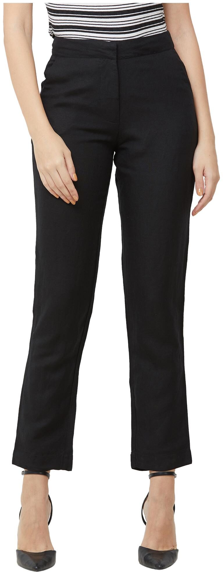 

109 F Women Black Regular fit Regular pants