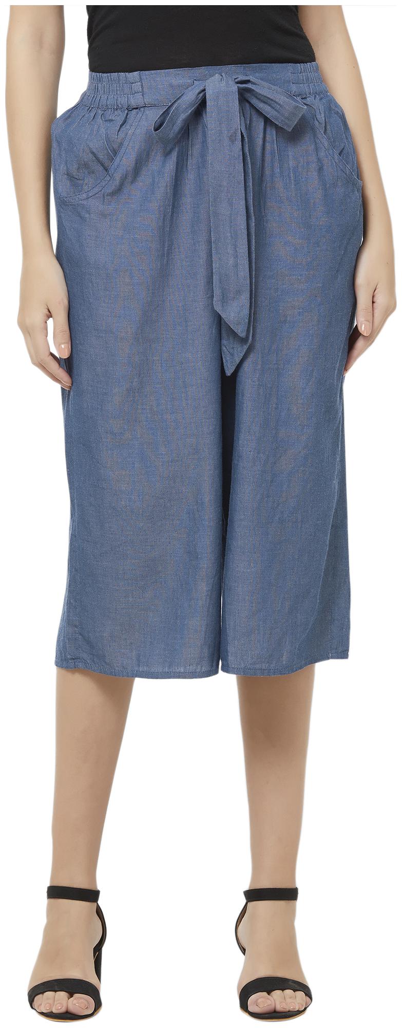 

109 F Women Blue Regular fit Cullotes