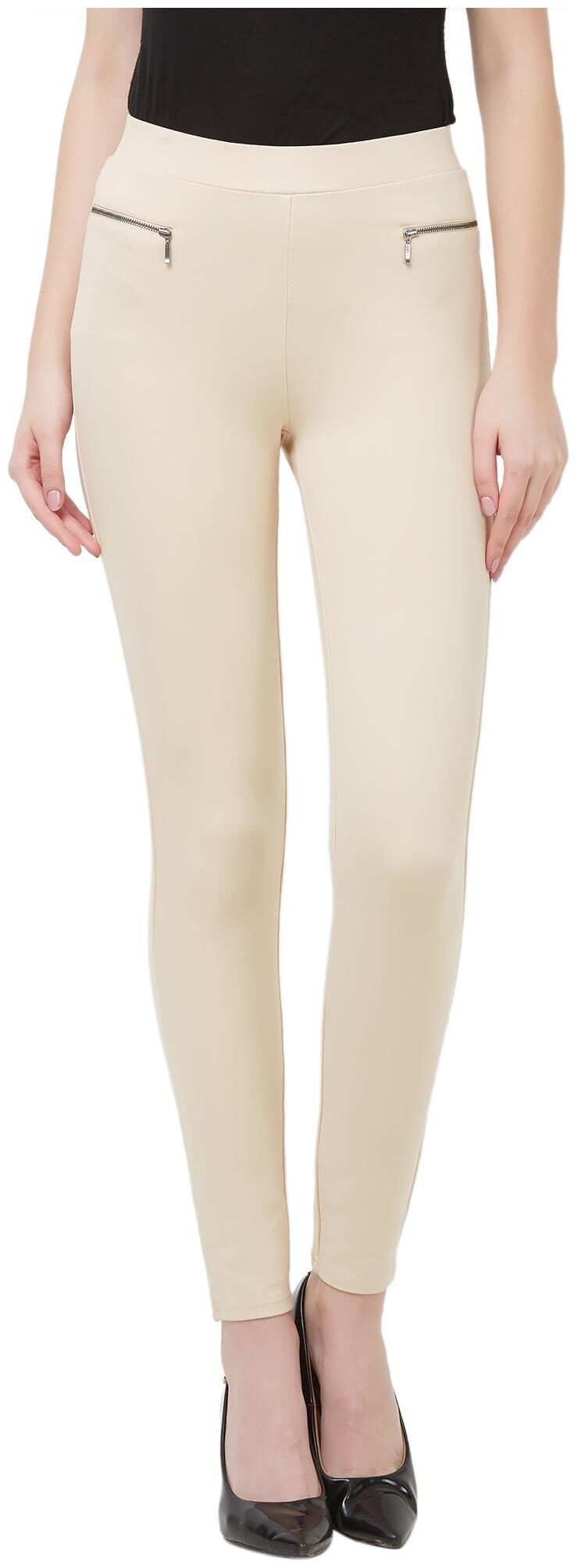 

109 F Women Beige Straight fit Jegging