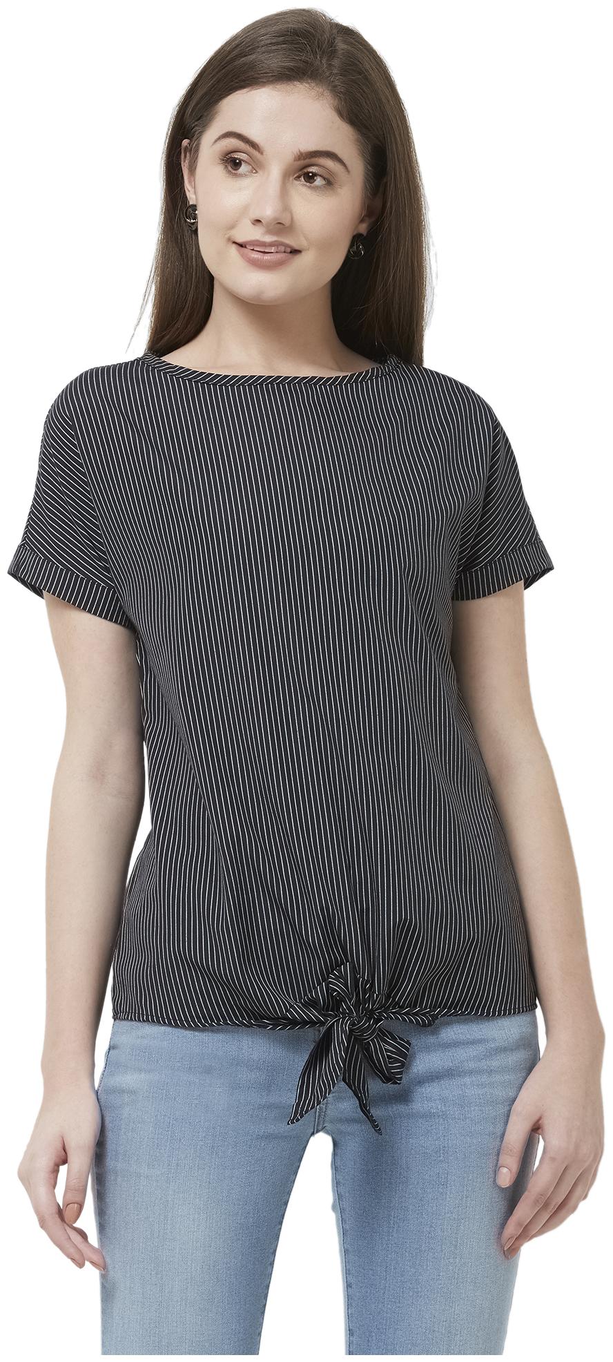 

109 F Cotton Casual Women Fusion Top Black