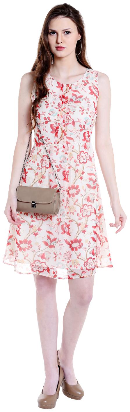 

109 F Multi Printed Fit flare dress