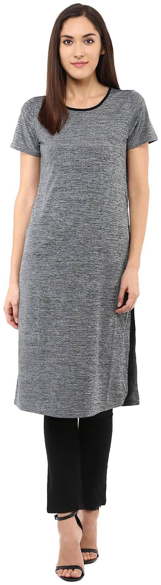 109°F Women Grey Printed Regular Kurti