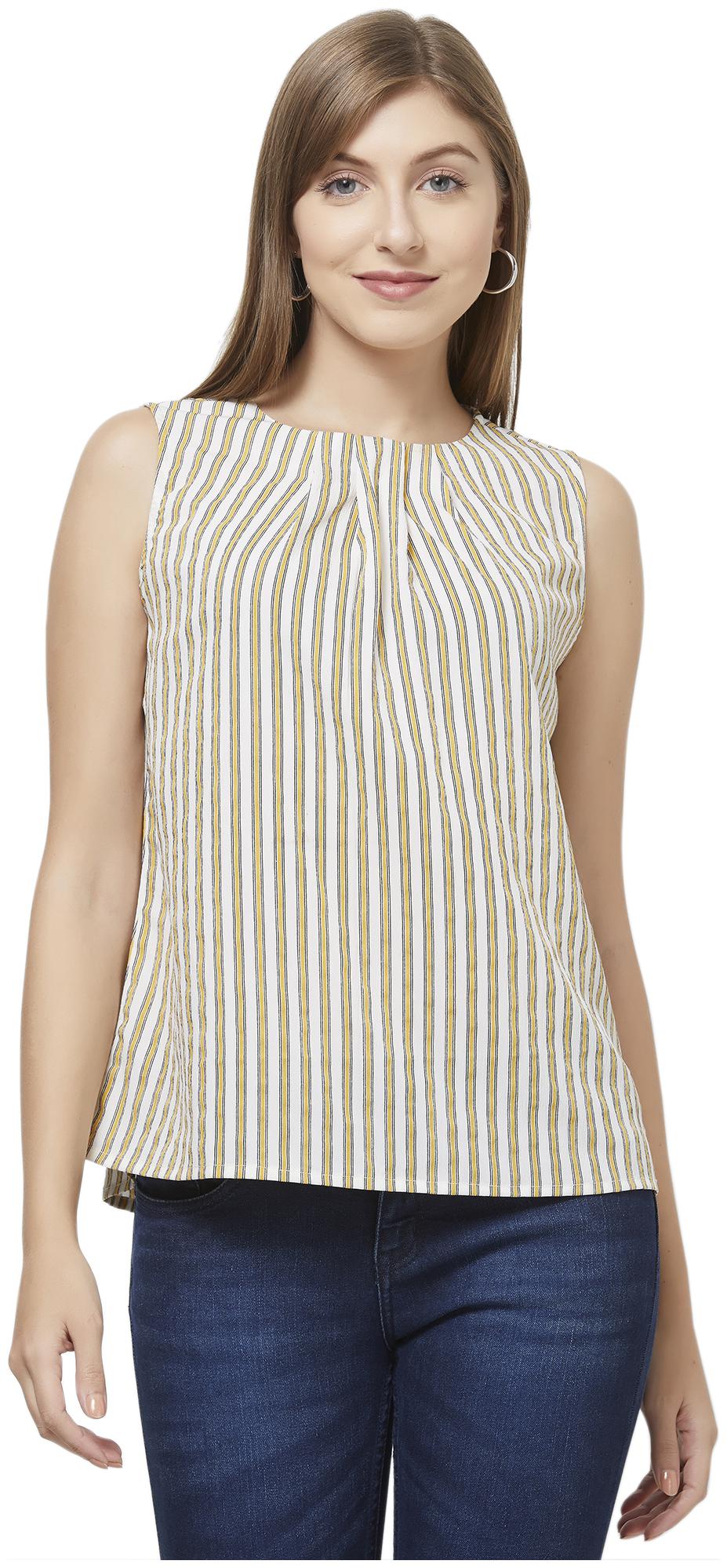 

109 F Women Printed Top bottom set - Yellow