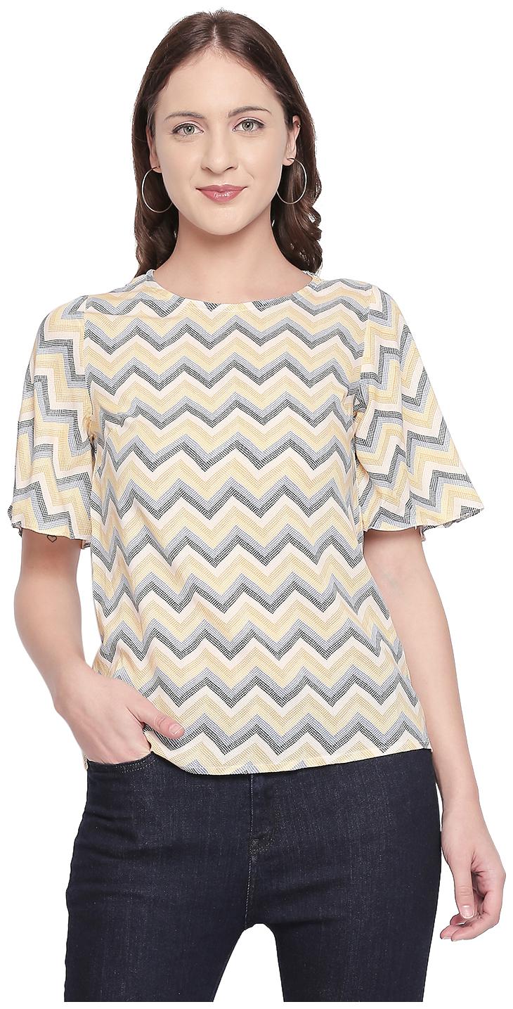 

109 F Rayon Casual Women Fusion Top Yellow