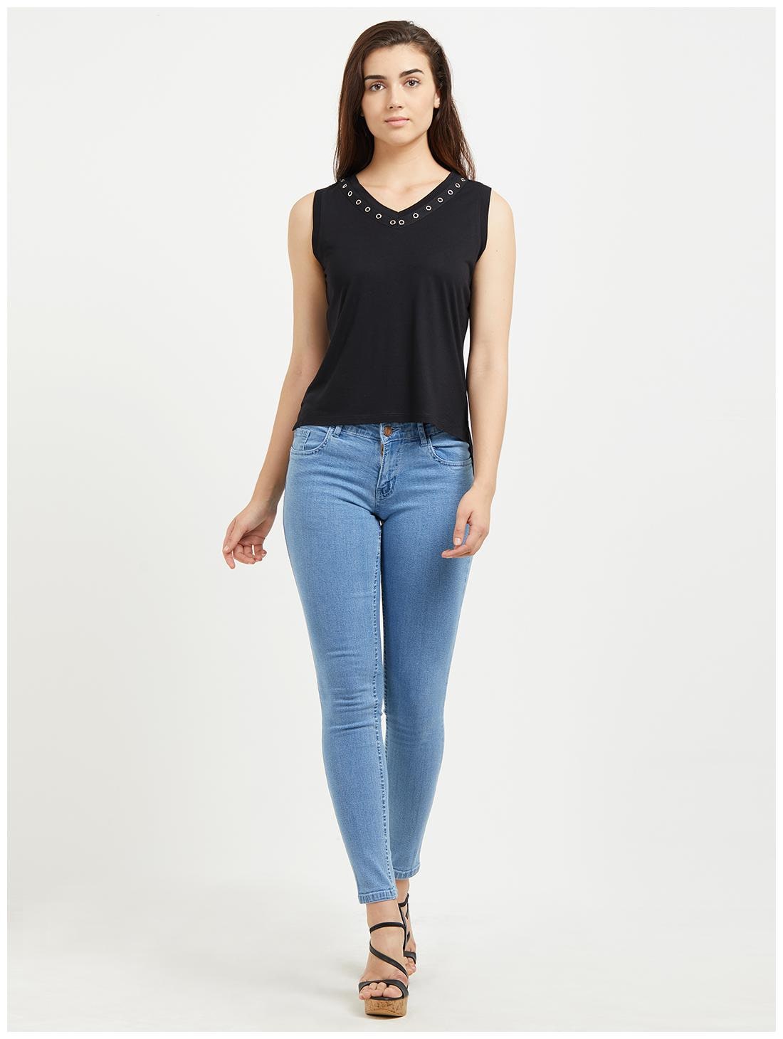 

109 F Women Checked Shirt style - Black