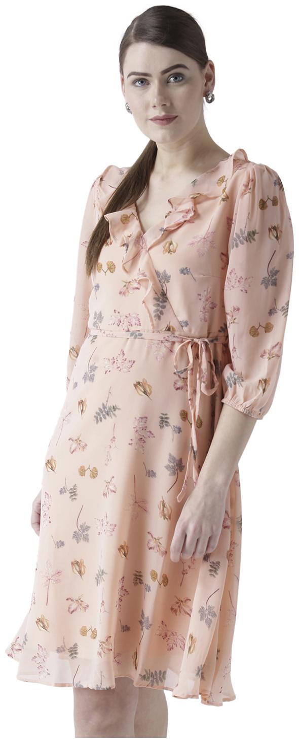 

109 F Pink Printed A-line dress