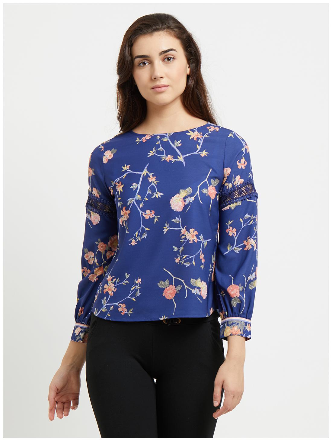 

109 F Women Solid Regular tunic - Blue
