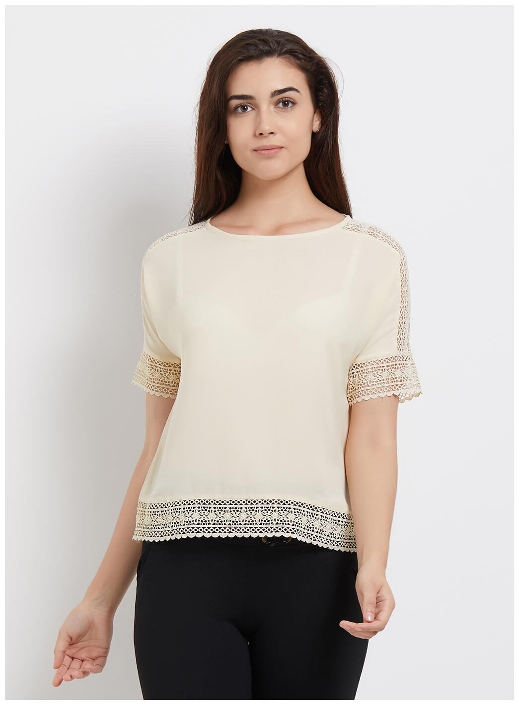 

109 F Women Solid Shirt style - Cream