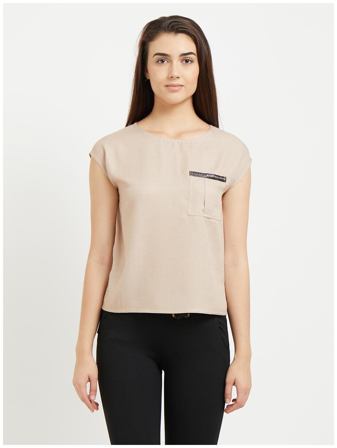 

109 F Women Viscose Beige Regular Top
