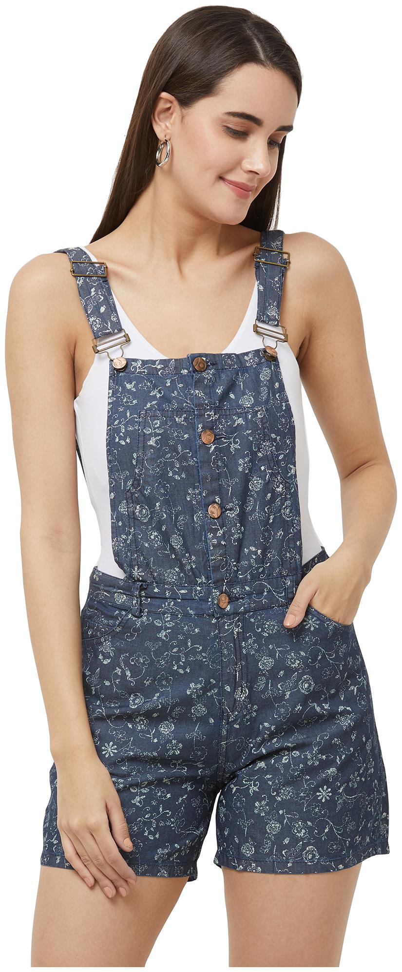 

109 F Printed Dungaree - Blue