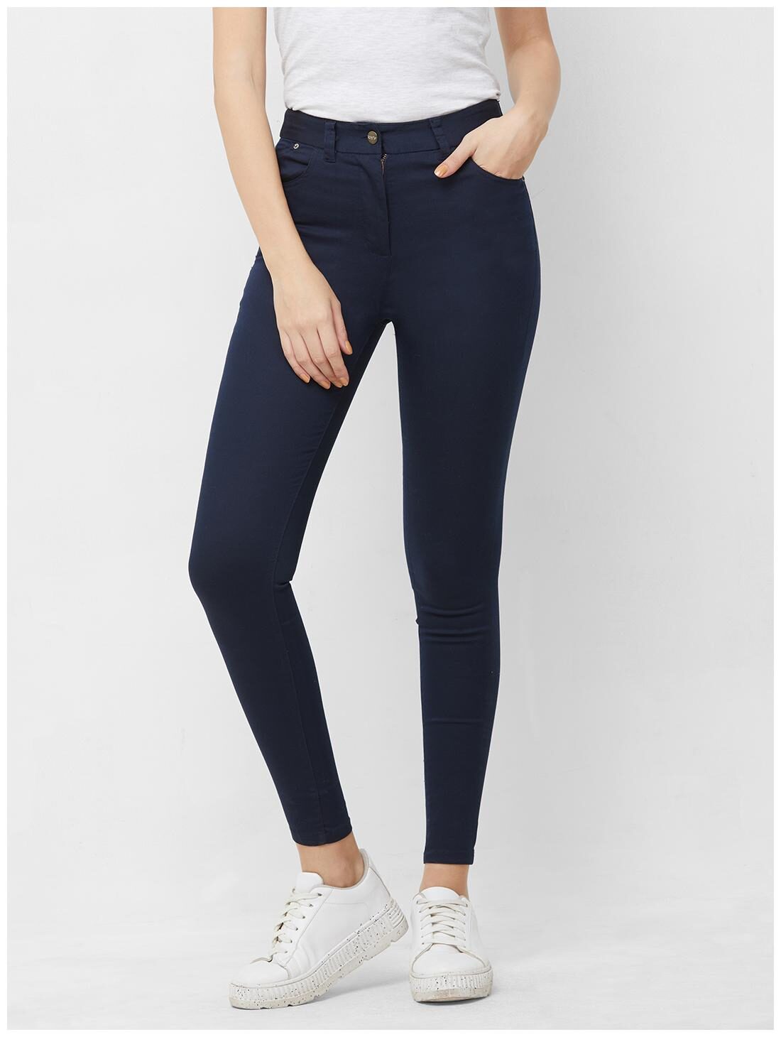 

109 F Women Blue Regular fit Regular pants