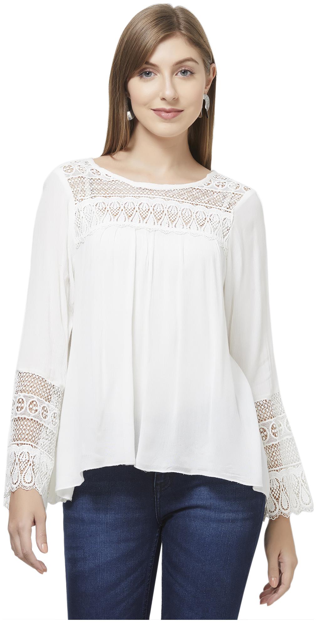 

109 F Women Viscose Regular Top White color