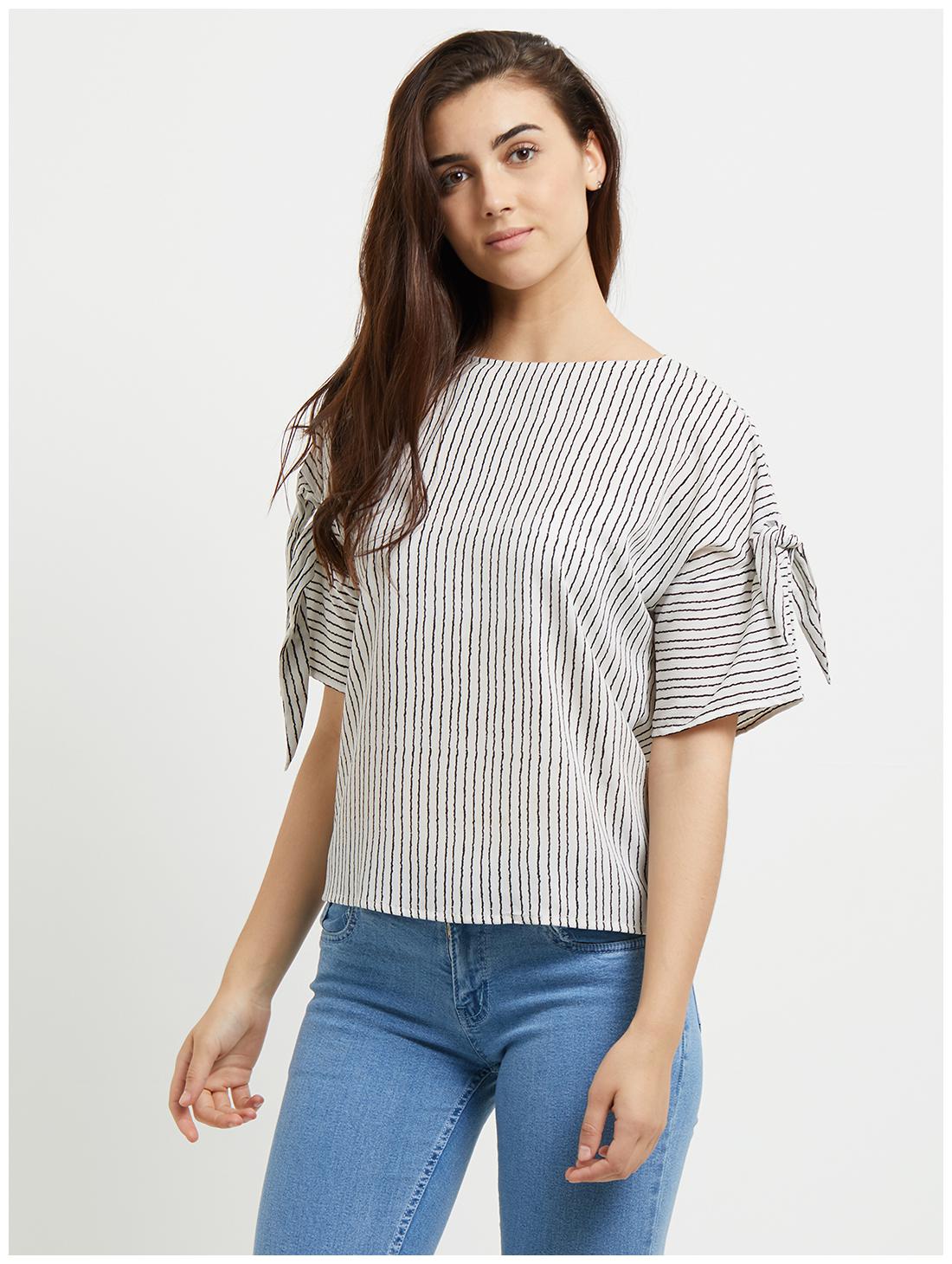 

109 F Women Polyester Beige Regular Top