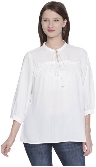 109°F Women Solid Regular top - White