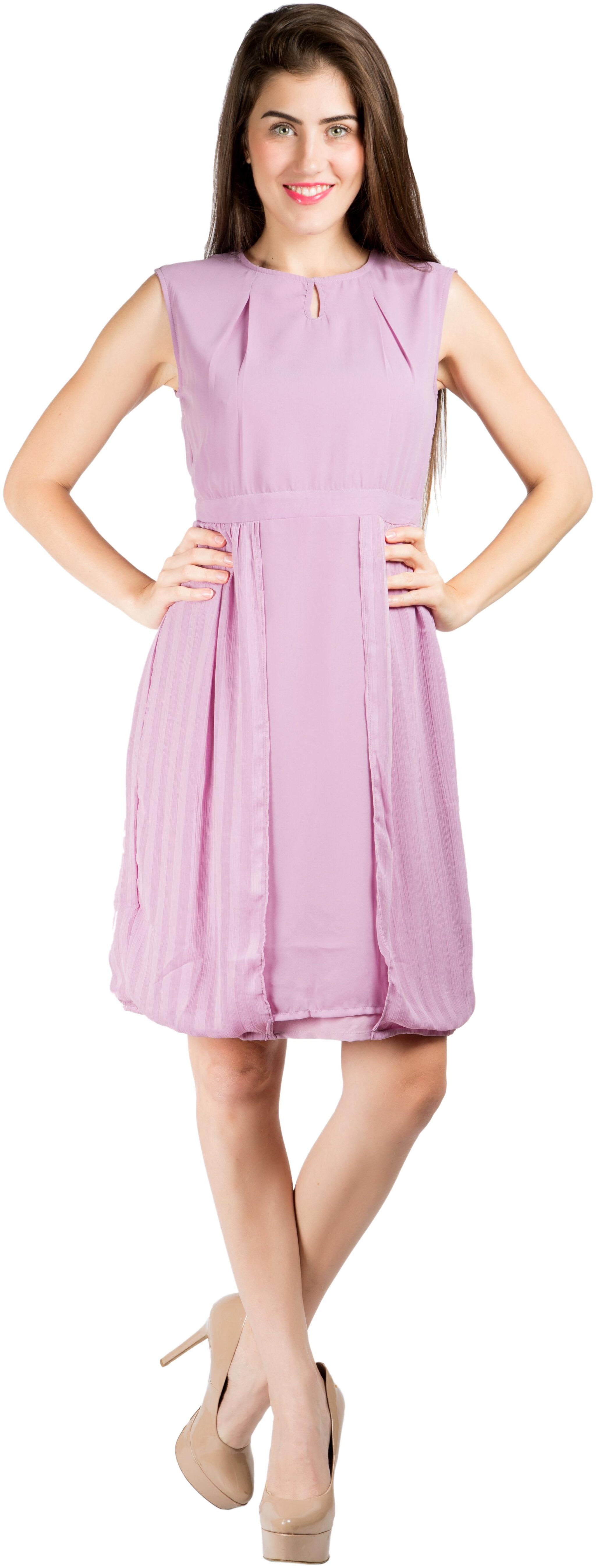 

109 F Purple Solid A-line dress