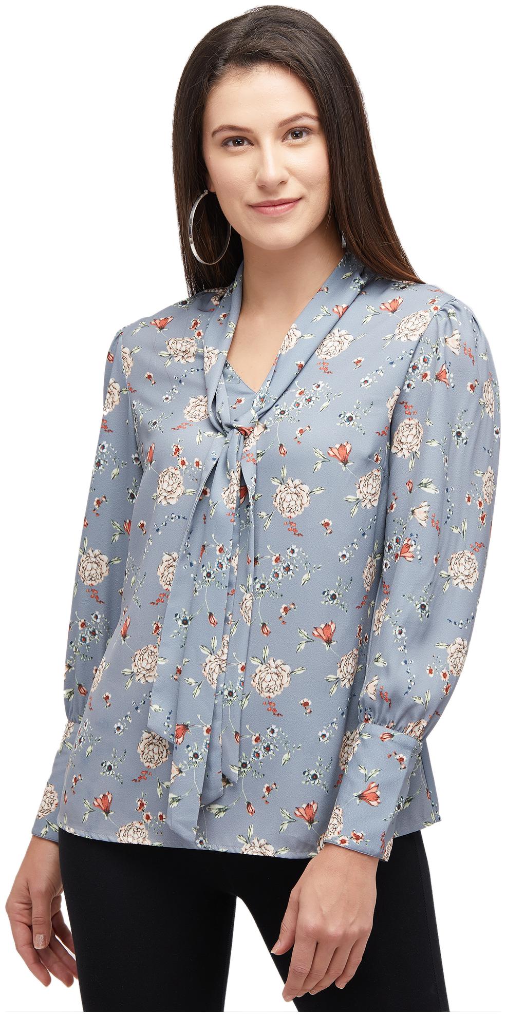 

109 F Women Printed Regular top - Grey