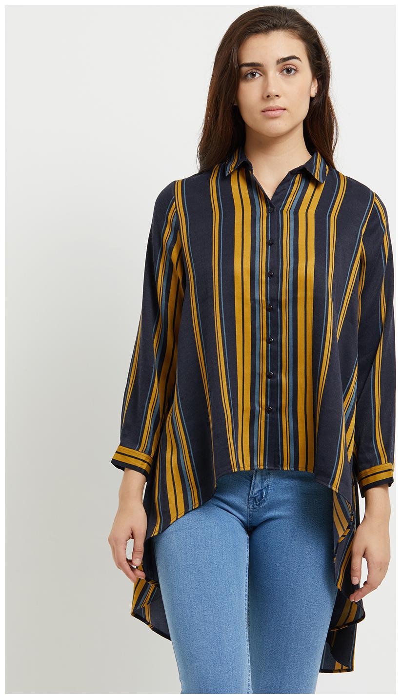 

109 F Women Multi Striped Regular Fit Shirt