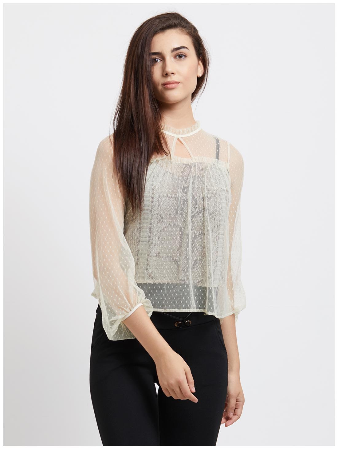 

109 F Women Printed Shirt style - Beige