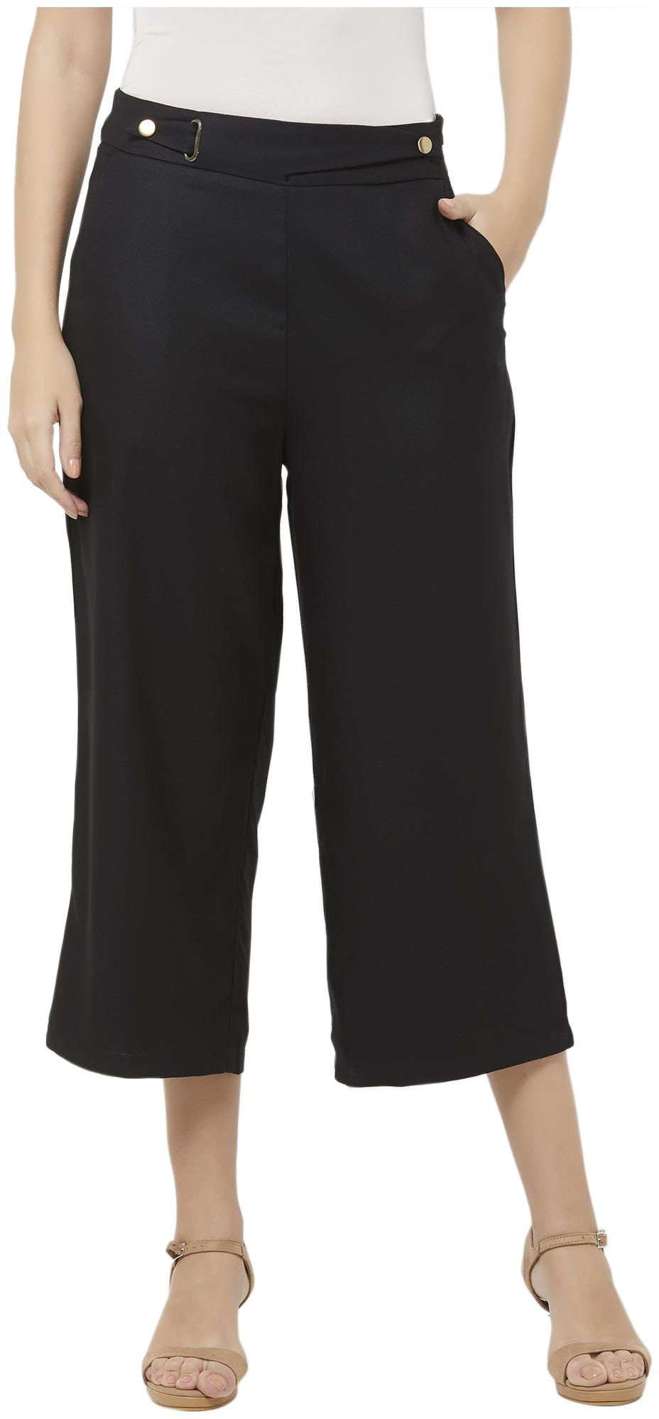 

109 F Women Black Regular fit Regular pants