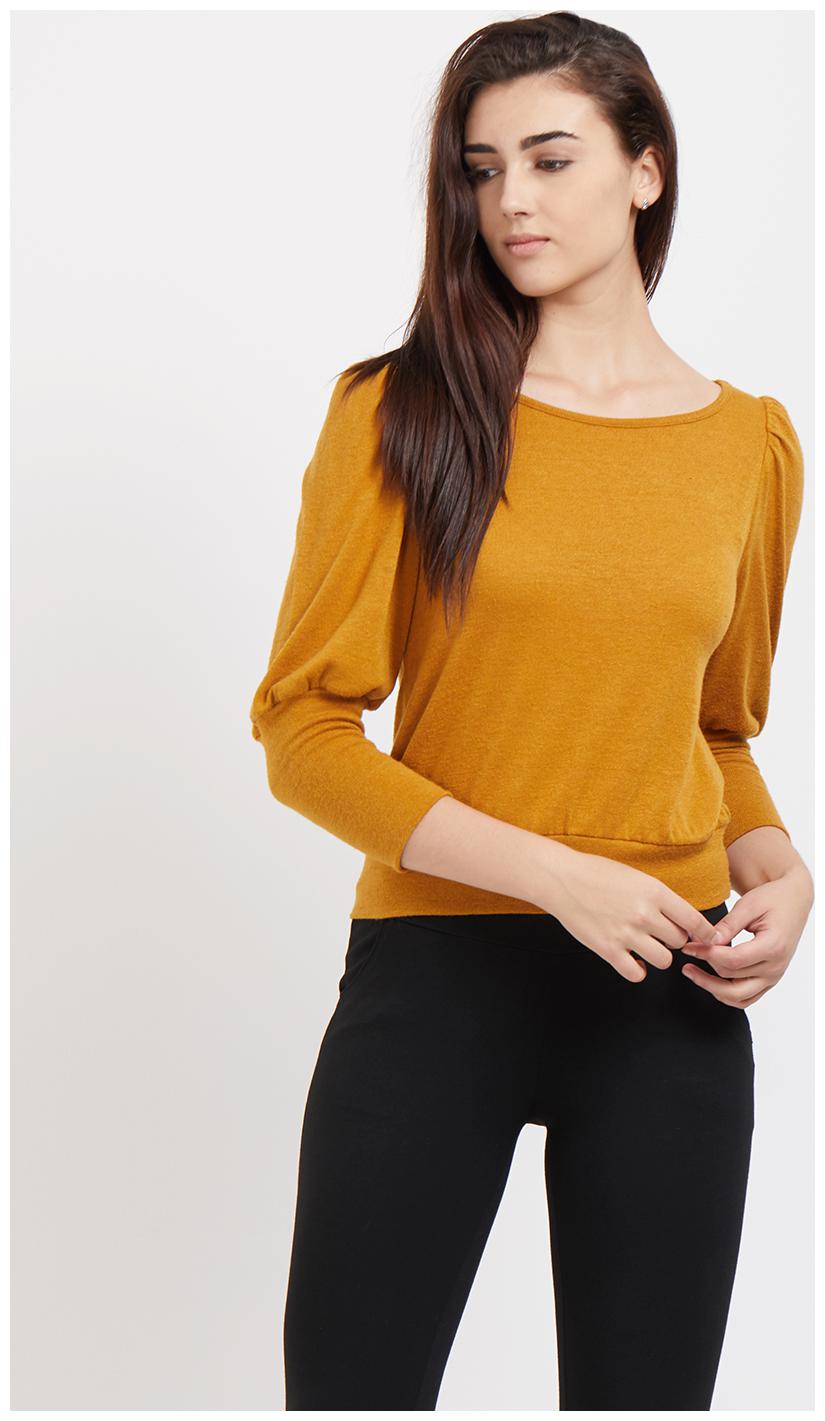 

109 F Women Solid Regular top - Yellow