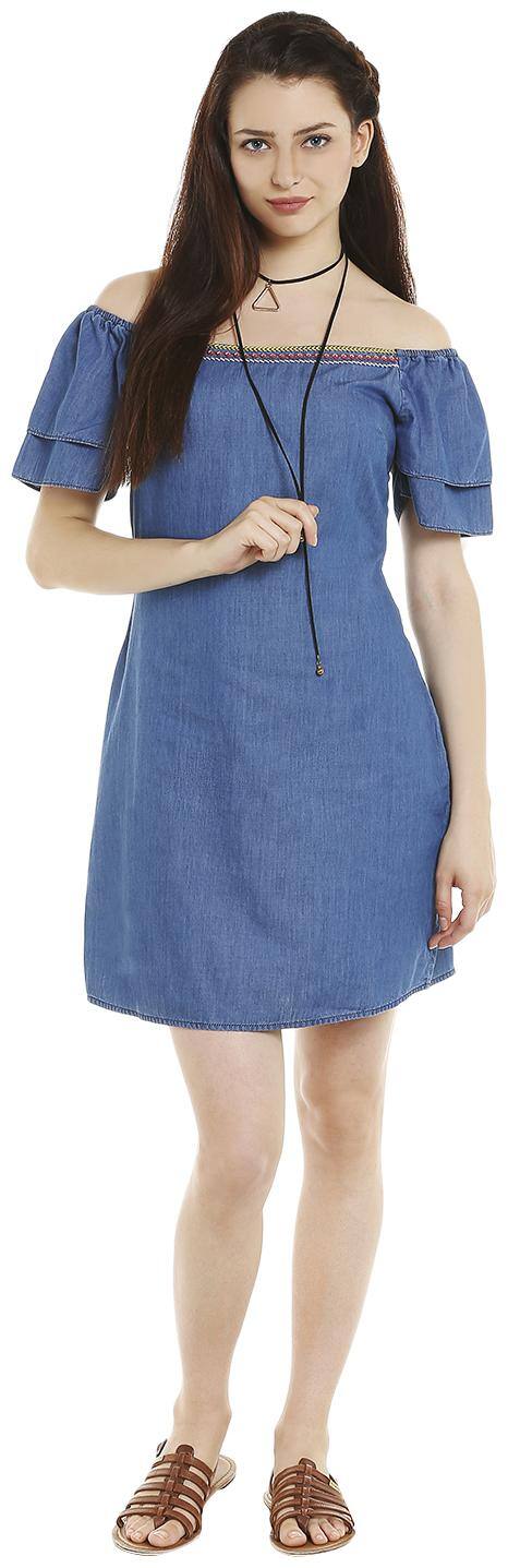 109°F Blue Printed Maxi dress