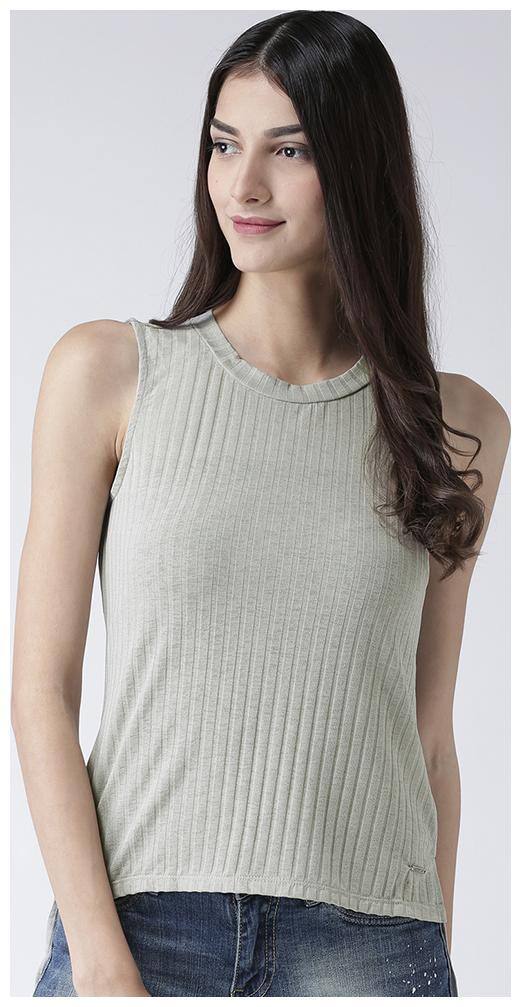 109°F Women Self design Regular top - Green