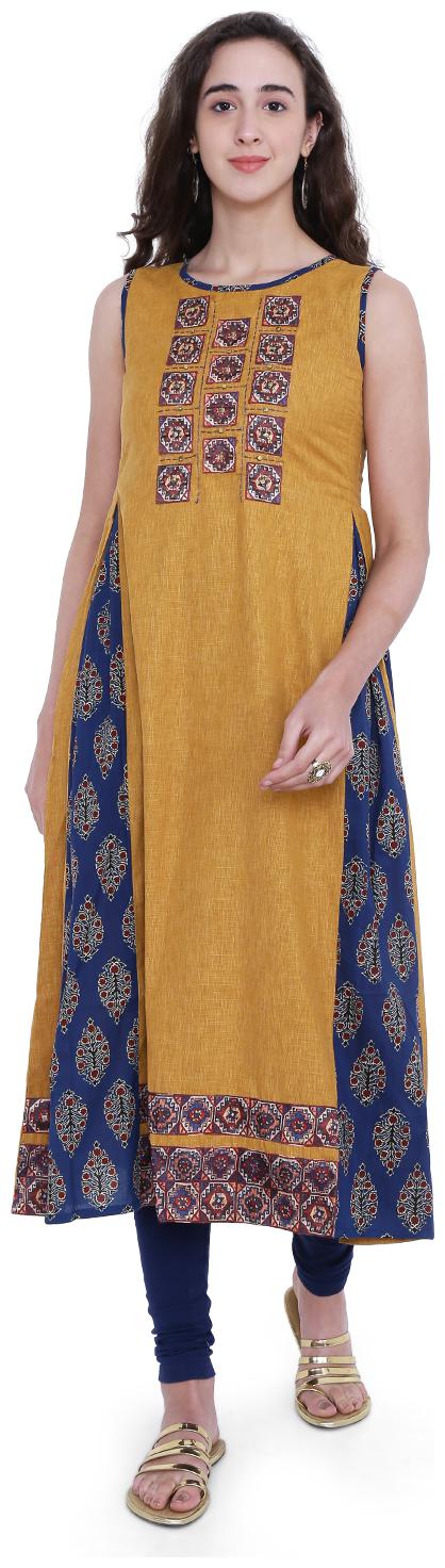 

18 Fire Women Synthetic Regular Fit Kurti (Mustard)