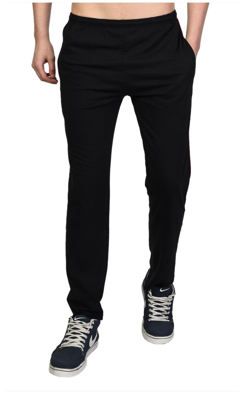 

22K Men s BLACK full Stech Sports Polyester Track-pants for Men