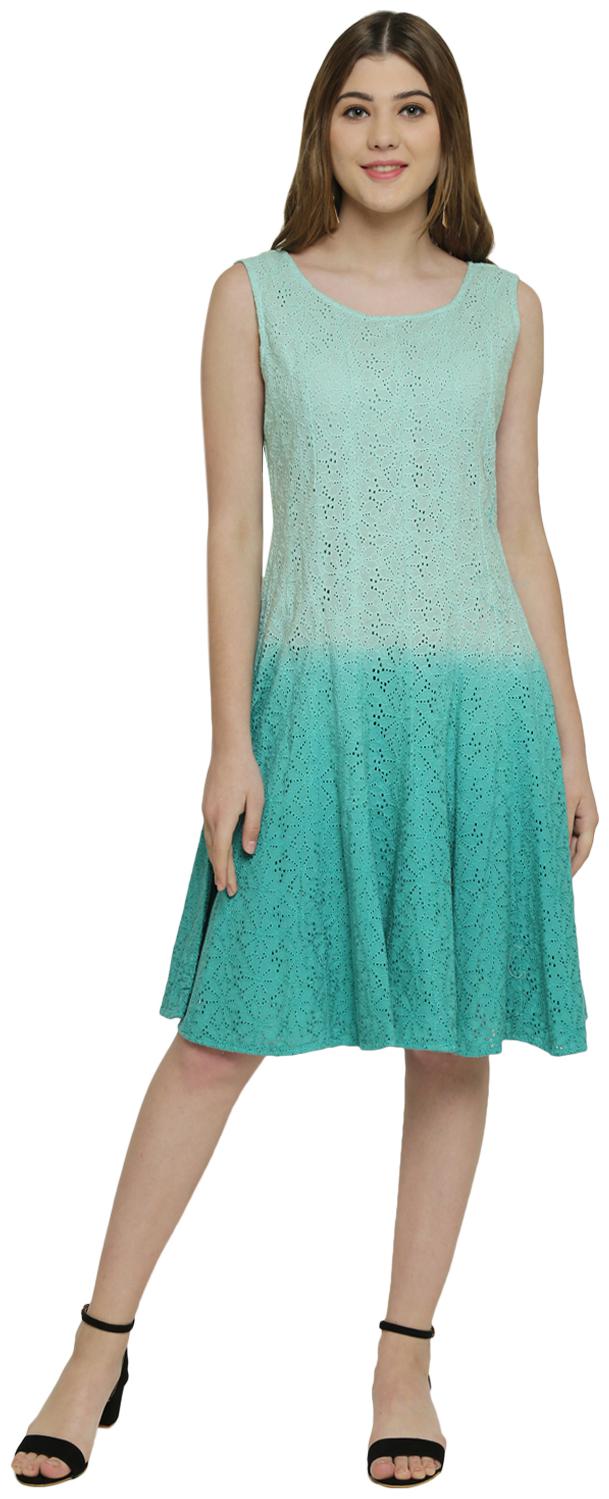 

250 DESIGNS Blue Dyed Fit flare dress