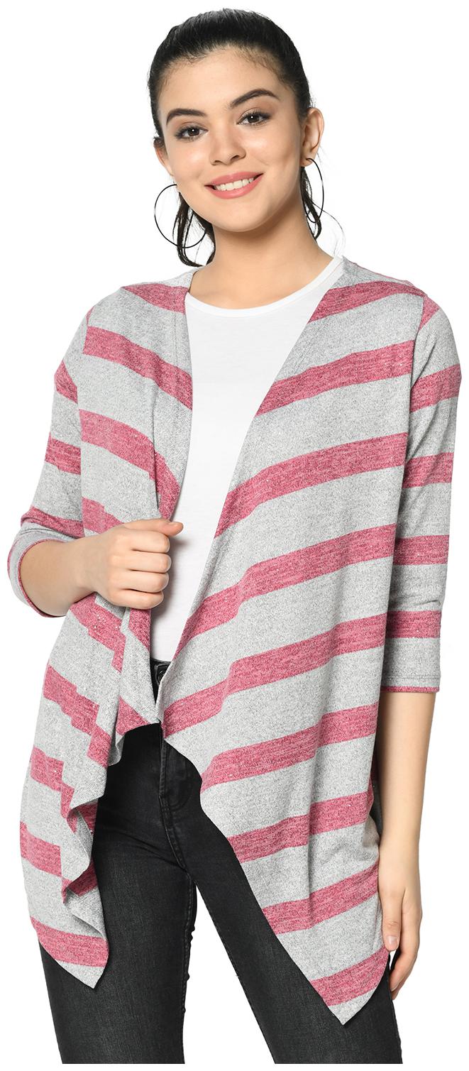 

2BMe Women Shrug - Red Grey