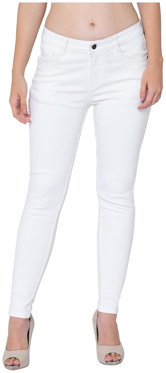 

2BMe Cotton Solid White Jeans