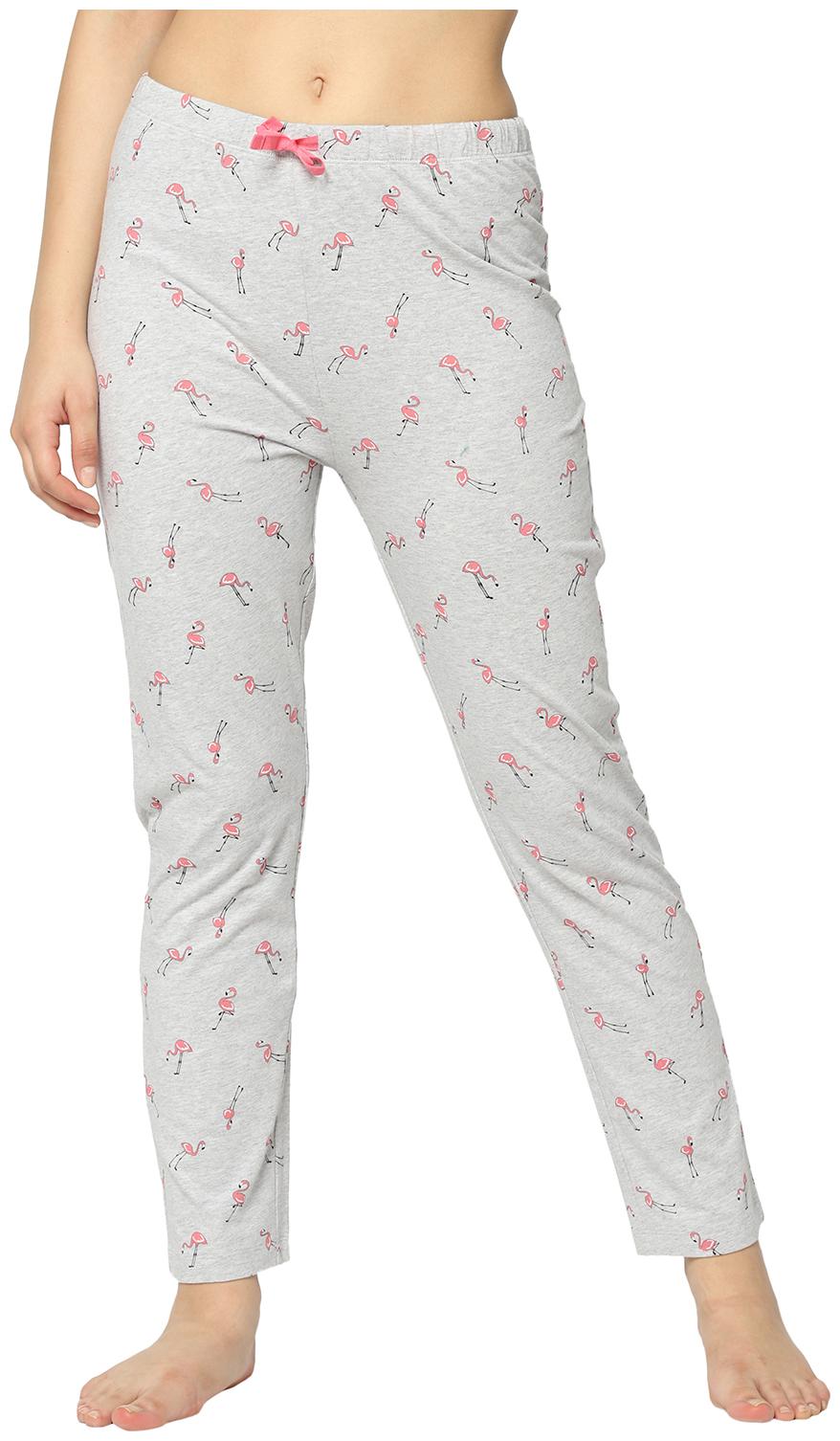 

2BMe Women Regular fit Cotton Printed Track pants - Grey