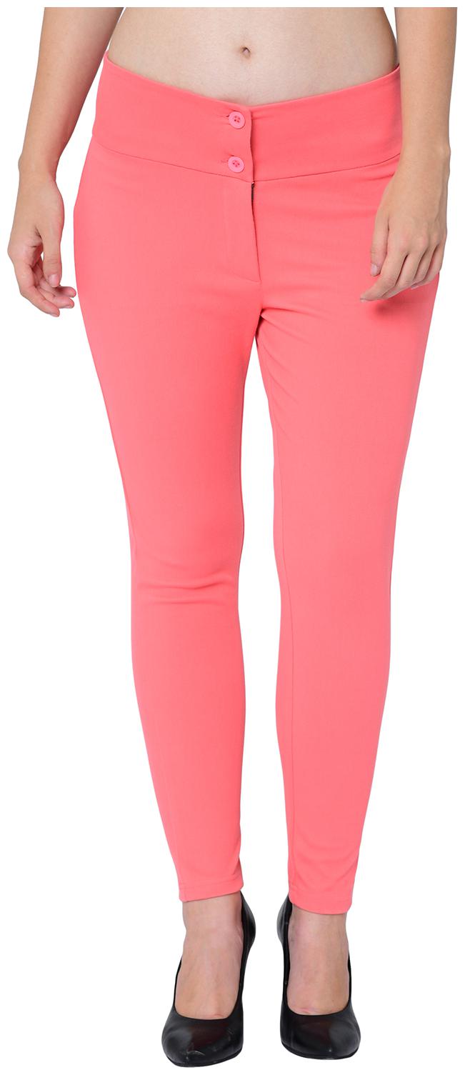 

2BMe Cotton Solid Pink Trouser