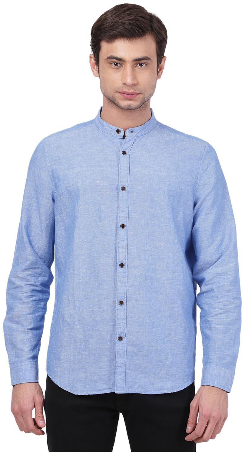

2BMe Men Blue Solid Regular Fit Casual Shirt