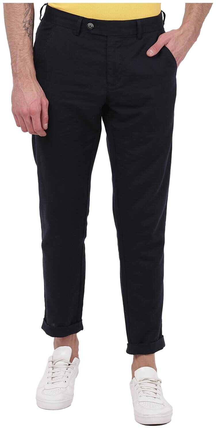 

2BMe Men Navy blue Solid Regular fit Chinos