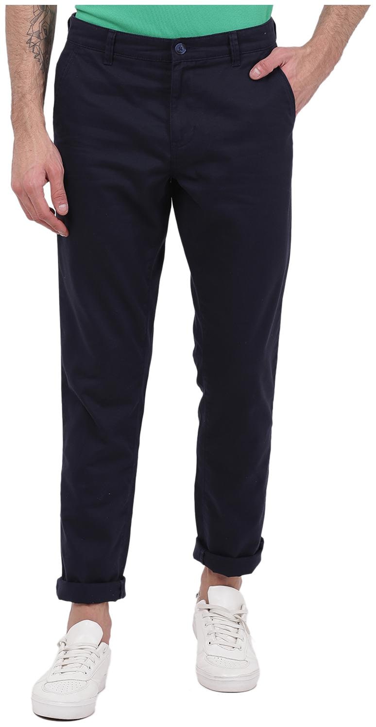 

2BMe Men Navy blue Solid Regular fit Chinos