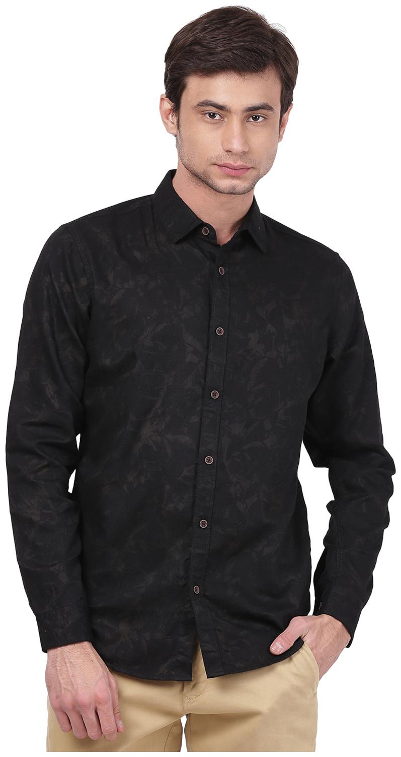 

2BMe Men Black Floral Slim Fit Casual Shirt