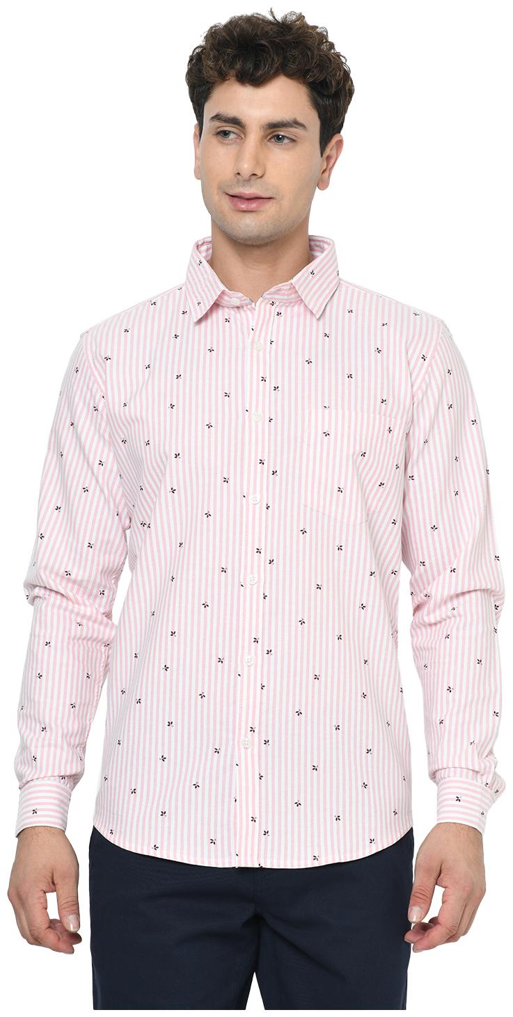

2BMe Men Pink Printed Slim Fit Casual Shirt