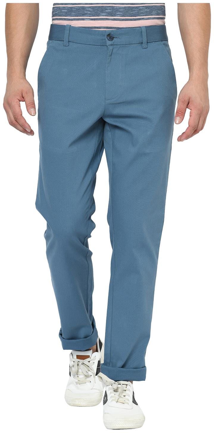 

2BMe Men Blue Solid Slim fit Regular trousers