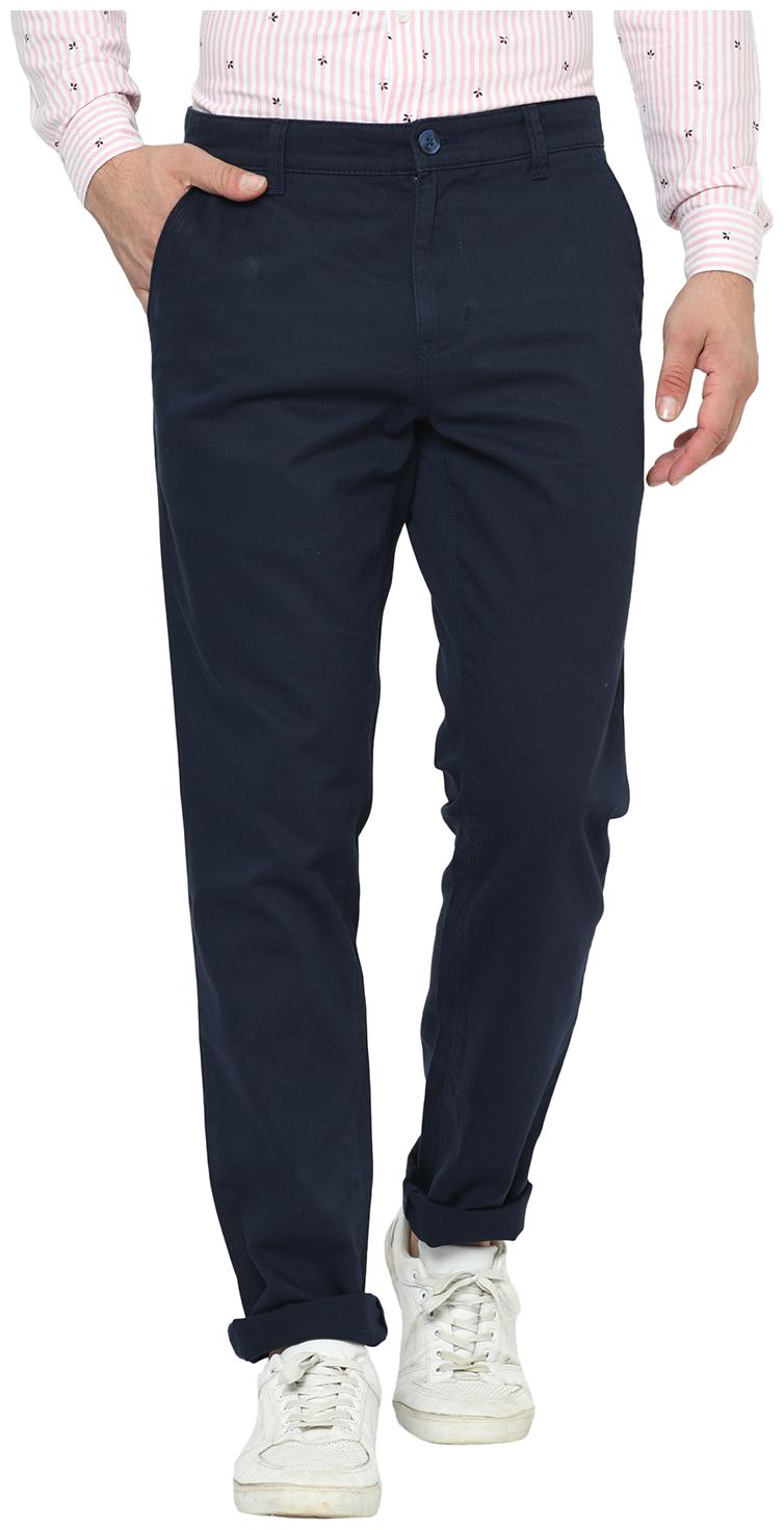 

2BMe Men Navy blue Solid Regular fit Chinos