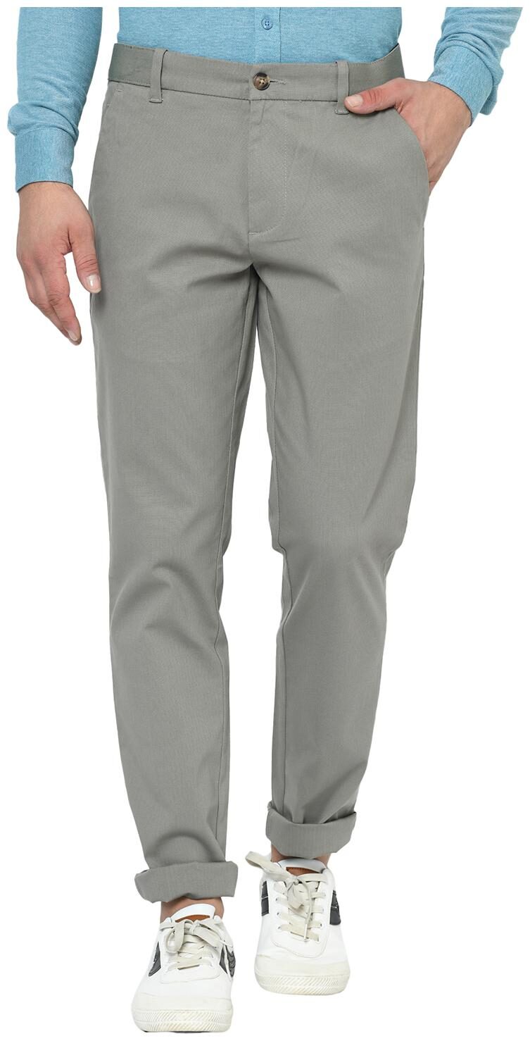 

2BMe Men Olive Solid Slim fit Regular trousers