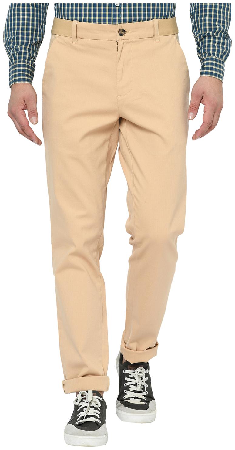 

2BMe Men Beige Solid Slim fit Regular trousers