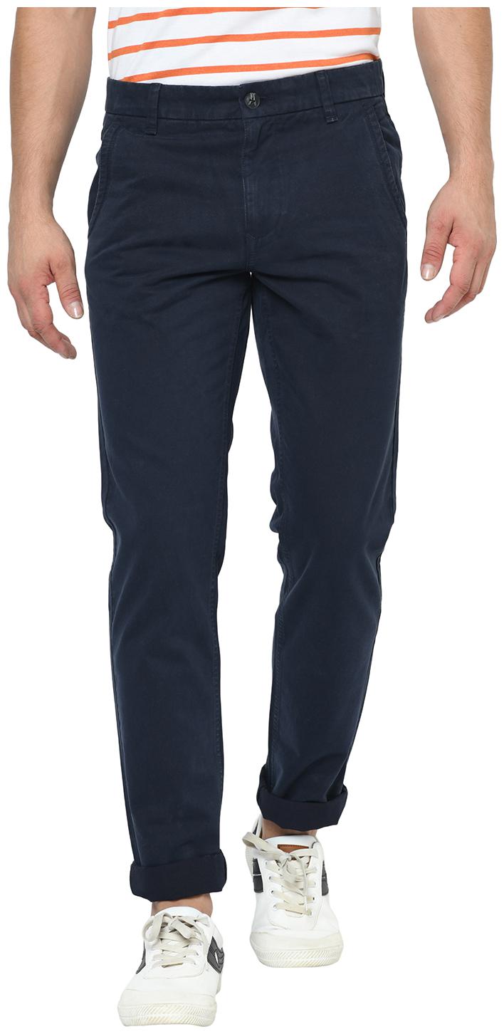 

2BMe Men Blue Solid Slim fit Regular trousers
