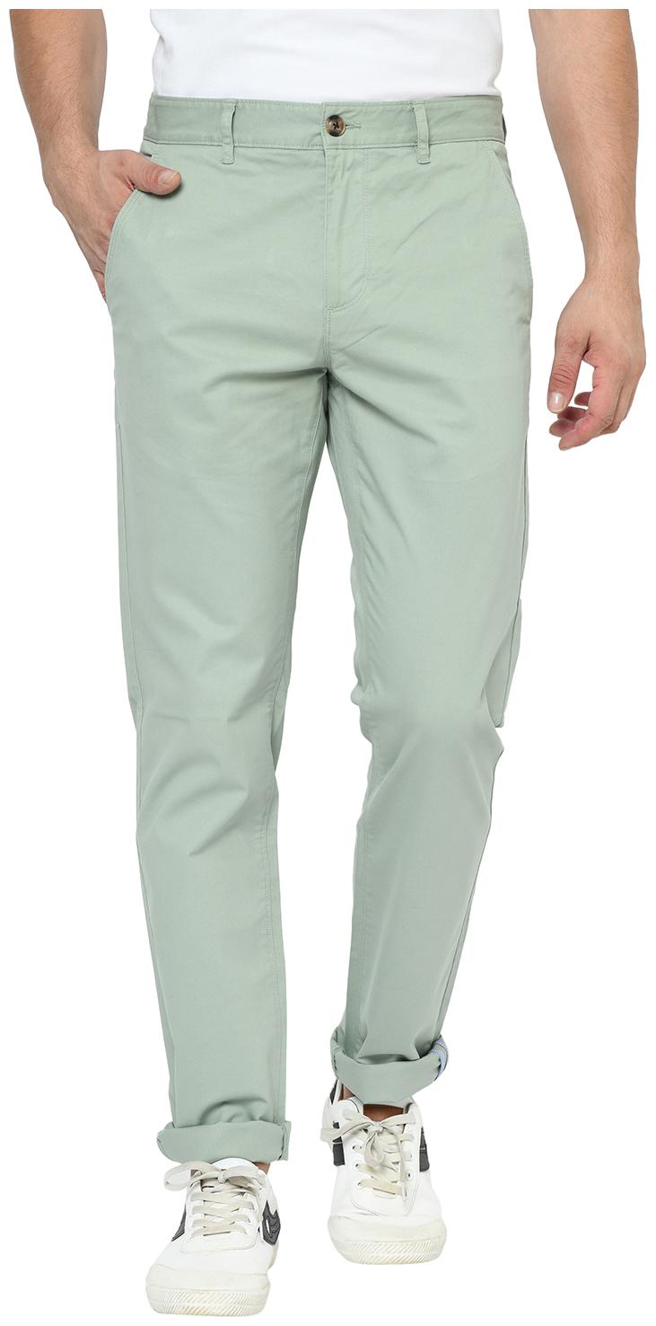 

2BMe Men Green Solid Slim fit Regular trousers