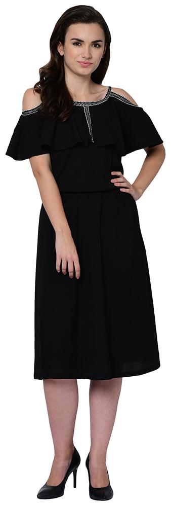 

2BMe Black Solid Bodycon dress