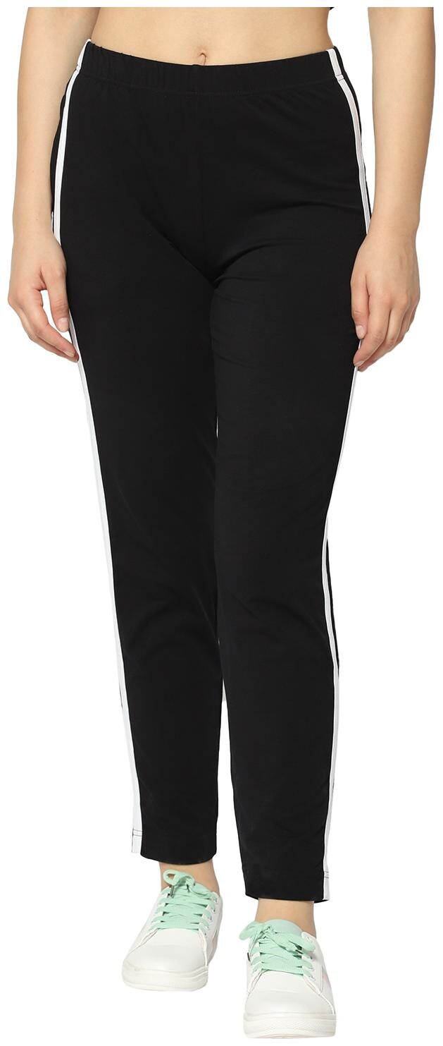 

2BMe Women Regular fit Polyester Solid Track pants - Black