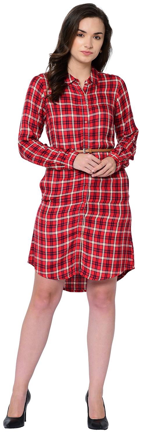 

2BMe Red Checked Bodycon dress