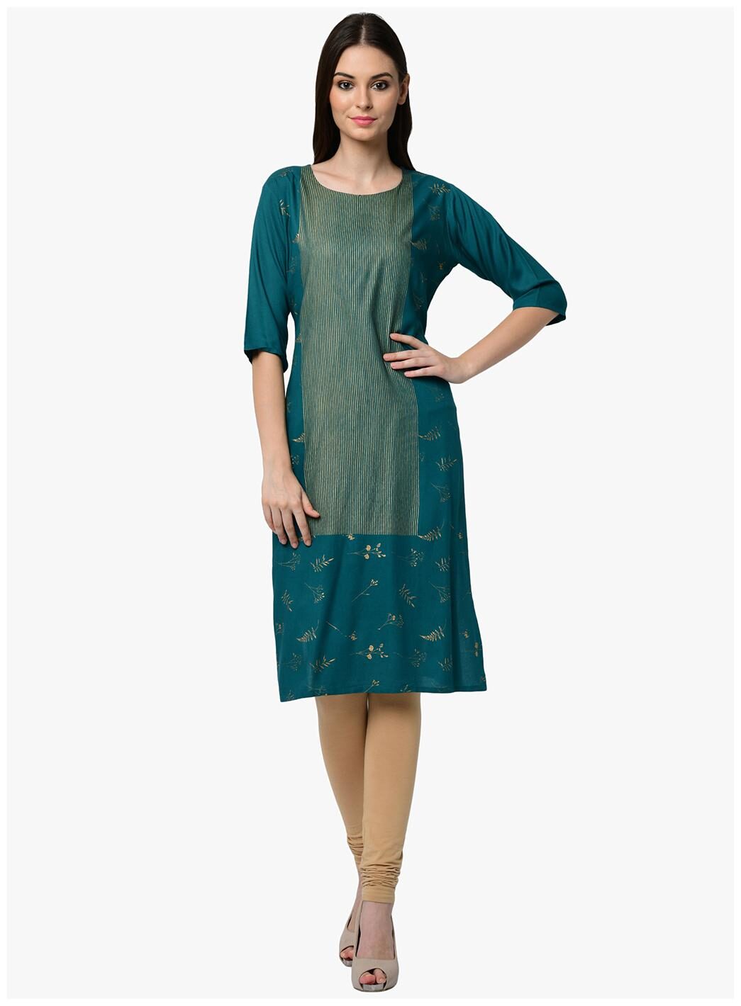 

2BMe Women Blue Printed Regular Kurta