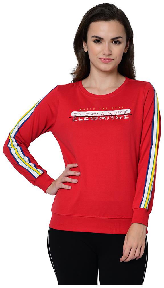 

2BMe Women Printed Sweatshirt - Red