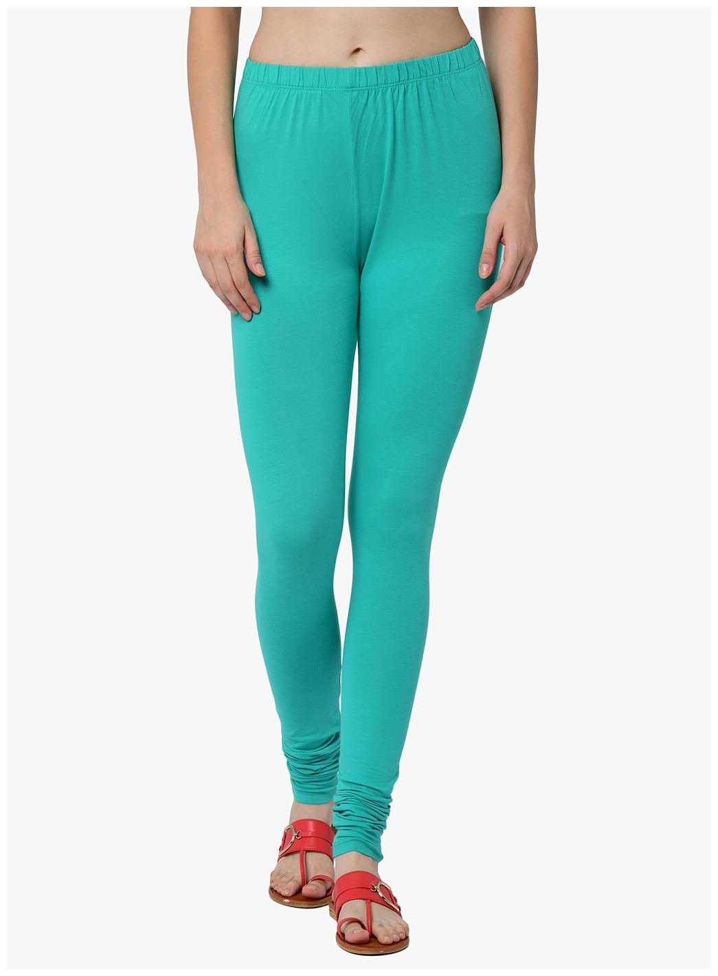 

2Bme Women Green Solid Basic Leggings